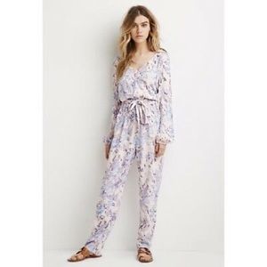 long sleeve floral jumpsuit